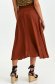 Brown skirt thin fabric midi asymmetrical wrap around 3 - StarShinerS.com