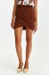 Brown skirt thin fabric short cut wrap over skirt 2 - StarShinerS.com