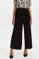 Black trousers thin fabric pleated flared high waisted 2 - StarShinerS.com