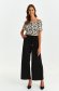 Black trousers thin fabric pleated flared high waisted 4 - StarShinerS.com