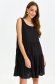 Black dress short cut loose fit thin fabric with rounded cleavage 1 - StarShinerS.com