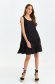 Black dress short cut loose fit thin fabric with rounded cleavage 2 - StarShinerS.com