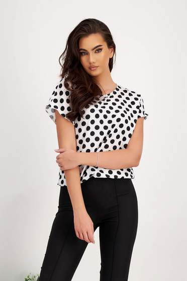 Casual Blouses, Women`s blouse thin fabric loose fit with elastic waist - StarShinerS.com