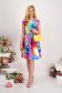 Rochie din stofa elastica scurta cu pliuri si accesoriu tip curea cu imprimeu marble multicolor 5 - StarShinerS.ro