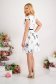 Rochie din stofa elastica scurta cu pliuri si accesoriu tip curea cu imprimeu floral 4 - StarShinerS.ro