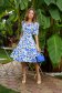 Rochie din stofa elastica midi in clos cu buzunare laterale si umeri bufanti - StarShinerS 5 - StarShinerS.ro