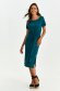 Rochie din material subtire verde-inchis tip creion cu slit lateral - Top Secret 1 - StarShinerS.ro