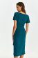 Rochie din material subtire verde-inchis tip creion cu slit lateral - Top Secret 3 - StarShinerS.ro