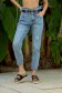 Blugi Mom Fit albastri cu elastic in talie si accesoriu tip curea - SunShine 4 - StarShinerS.ro