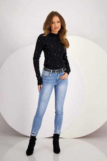 Skinny jeans, Lightblue jeans skinny jeans high waisted accessorized with belt - StarShinerS.com