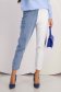Blugi Mom Fit alb-albastru cu talie inalta si buzunare laterale - SunShine 1 - StarShinerS.ro