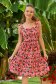 Rochie din material fluid scurta in clos cu elastic in talie si bretele - SunShine 2 - StarShinerS.ro