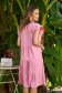Powder pink dress thin fabric midi loose fit with ruffle details 2 - StarShinerS.com