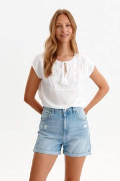 White women`s blouse light material loose fit