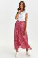 Red skirt light material midi cloche with elastic waist 1 - StarShinerS.com