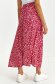 Red skirt light material midi cloche with elastic waist 3 - StarShinerS.com
