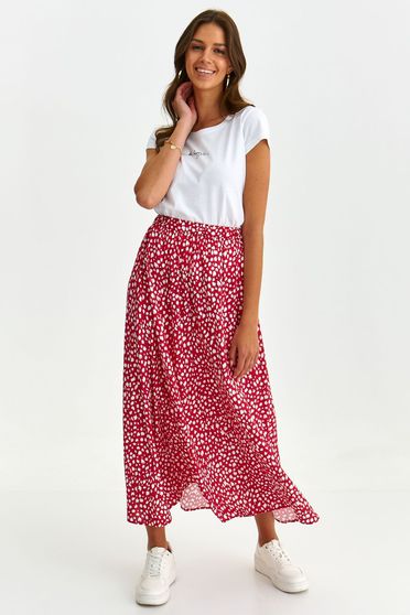 Skirts, Red skirt light material midi cloche with elastic waist - StarShinerS.com