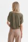Khaki women`s shirt thin fabric loose fit with v-neckline 3 - StarShinerS.com