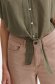 Khaki women`s shirt thin fabric loose fit with v-neckline 6 - StarShinerS.com