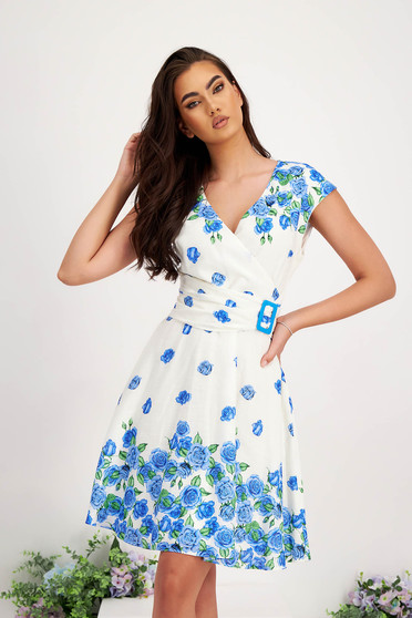 Sales Dresses, Dress linen cloche wrap over front with floral print - StarShinerS.com