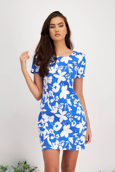 Floral print dresses, Dress cotton a-line short cut lateral pockets - StarShinerS.com