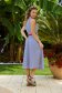 Dress with stripes accessorized with tied waistband sleeveless midi 6 - StarShinerS.com