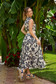 Rochie din ghipură bleumarin lunga cu imprimeu floral fara maneci cu accesoriu tip curea - SunShine 4 - StarShinerS.ro