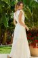 White dress guipure long with v-neckline accessorized with tied waistband 6 - StarShinerS.com