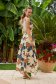 Rochie din ghipură cu imprimeuri florale lunga cu accesoriu tip curea si decolteu in v - SunShine 6 - StarShinerS.ro