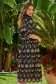 Rochie din ghipură neagra lunga cu guler accesorizata cu cordon - SunShine 3 - StarShinerS.ro