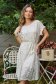 Ivory Lace Midi Dress with Short Sleeves Accessorized with Cord - SunShine 1 - StarShinerS.com