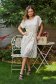 Ivory Lace Midi Dress with Short Sleeves Accessorized with Cord - SunShine 6 - StarShinerS.com