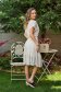 Ivory dress laced midi short sleeves accessorized with tied waistband 5 - StarShinerS.com