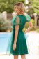 Rochie din tul cu picouri verde-inchis scurta in clos cu maneci bufante si decolteu petrecut - Artista 2 - StarShinerS.ro