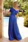 Blue dress long cloche taffeta slit 2 - StarShinerS.com