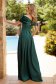 Darkgreen dress long cloche taffeta slit 2 - StarShinerS.com