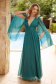 Darkgreen dress from veil fabric long cloche long sleeved 1 - StarShinerS.com