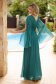 Darkgreen dress from veil fabric long cloche long sleeved 2 - StarShinerS.com