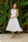 White dress midi cloche sleeveless light material 3 - StarShinerS.com