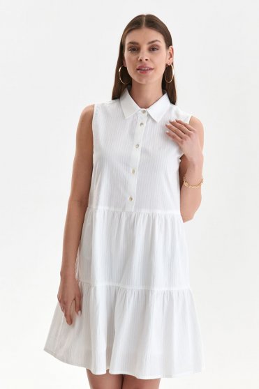 Loose dresses, White dress short cut loose fit thin fabric - StarShinerS.com