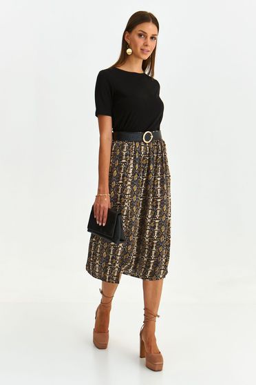 Cloche skirts, Brown skirt midi cloche viscose - StarShinerS.com