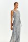 Rochie din viscoza alba lunga cu imprimeu abstract accesorizata cu cordon - Top Secret 2 - StarShinerS.ro