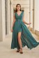 Rochie din voal verde tip creion cu suprapunere din voal si cordon in talie - StarShinerS 3 - StarShinerS.ro