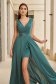 Rochie din voal verde tip creion cu suprapunere din voal si cordon in talie - StarShinerS 1 - StarShinerS.ro