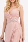 Rochie din voal roz prafuit tip creion cu suprapunere din voal si cordon in talie - StarShinerS 7 - StarShinerS.ro