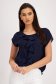 - StarShinerS dark blue women`s blouse with ruffle details from veil fabric loose fit with ruffle details 6 - StarShinerS.com