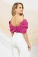 Fuchsia women`s blouse elastic cloth tented with bow 4 - StarShinerS.com