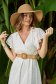 White dress guipure midi cloche with elastic waist accessorized with belt 6 - StarShinerS.com