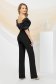 Black trousers elastic cloth flared high waisted 2 - StarShinerS.com