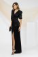 Black dress lycra long mermaid dress high shoulders slit 3 - StarShinerS.com